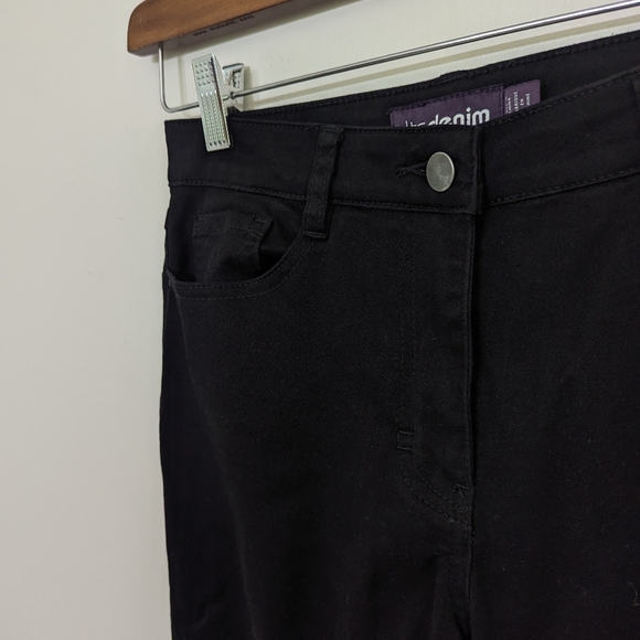 Long Tall Sally Black Velvety Skinny Jeans size 6 38" inseam - Picture 2 of 7